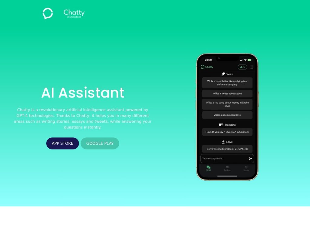 Chatty: The Advanced AI Assistant for Content Writing, Expert ...