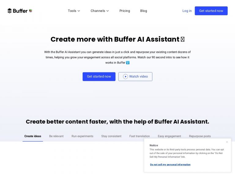 Buffer: Your Ultimate Tool for Data-Driven, Engaging Content. - AI Fella